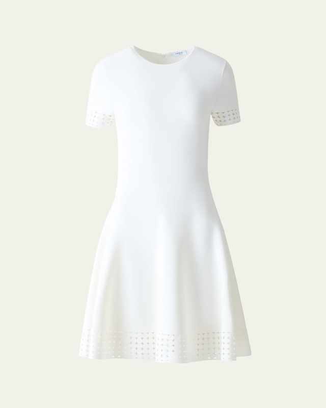 Dot Lace Knit A-Line Dress